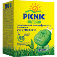Picnic Family Комплект жидкость инсектицидная от комаров 30 мл 45 ночей + электрофумигатор