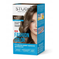 6.1 Пепельно-русый, 50/50/15 мл Стойкая краска для волос FASHION COLOR Студио Профешнл