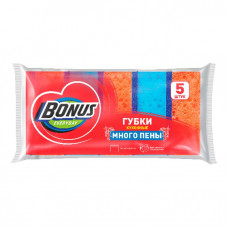 BONUS Губки кухонные крупнопористые Много Пены 5 шт (36шт/ящ)