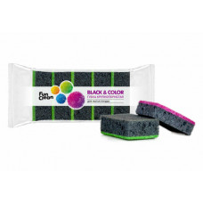 Губка Fun Clean Крупнопористая, для посуды серия BLACK & COLOR,5шт (Акцент)