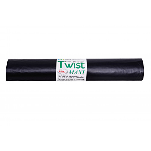 Мешок для мусора в рулоне TWIST MAXI 220л 900*1300*0,060мк. особо прочные /Ангарск/Сибполимер