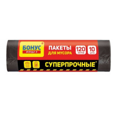 BONUS пакет д/мусора п/э 65*100 черный LD 120л 10шт