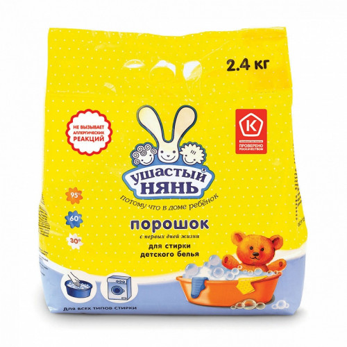 УШАСТЫЙ НЯНЬ порошок детский 2,4кг (6 шт)