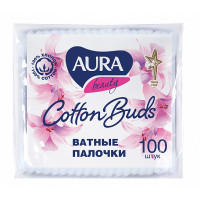 AURA ватные палочки 100 шт п/э пакет AURA ватные палочки 100 шт п/э пакет