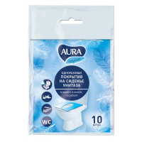AURA одноразовое покрытие для унитаза 10 шт sp AURA одноразовое покрытие для унитаза 10 шт sp