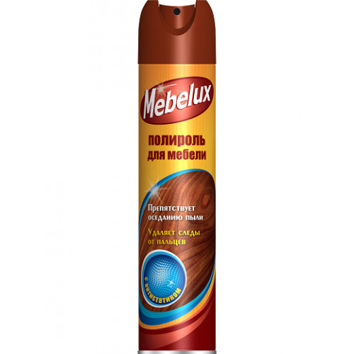 Mebelux аэрозоль полироль для мебели с антистатиком, 300 см3.