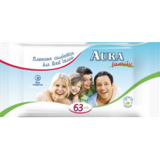 AURA осв влажные салфетки для Всей семьи 63 шт КК ch п pr sp