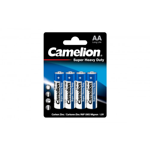 Батарейка пальчик R 6 Blue BL-4 (R6P-BP4B, батарейка,1.5В) цена за 4шт Camelion Батарейка пальчик R 6 Blue BL-4 (R6P-BP4B, батарейка,1.5В) цена за 4шт Camelion