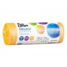 Мешки для мусора Fun Clean Особо прочные желтые 35л*25шт ролик (вл.70шт)