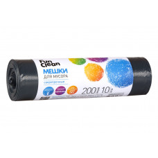 Мешки для мусора Fun Clean Сверхпрочные черные 200л*10шт ролик (Акцент)(вл.10шт)