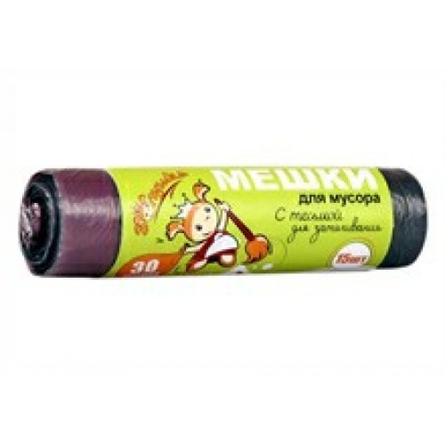 Мешки для мусора Золушка с тесьмой для затягивания 30л 15шт. (вл.40шт)