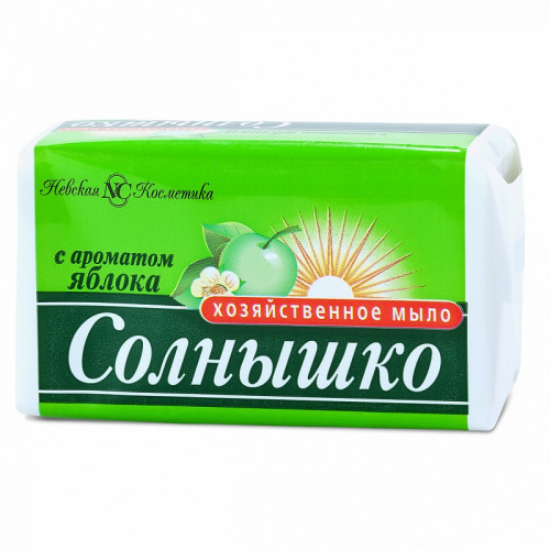СОЛНЫШКО мыло хозяйственное с ароматом яблока 140г СОЛНЫШКО мыло хозяйственное с ароматом яблока 140г