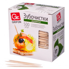 Зубочистки из дерева 500шт в индивидуальной п/э уп 400-512