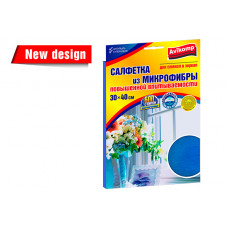 АК Салфетка из микрофибры АккуратЪ для стекол и зеркал 30*40 1шт в карт уп