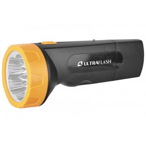 Фонарь LED3827 аккум 220В черно/желтый 5 LED SLA  пластик коробка Camelion