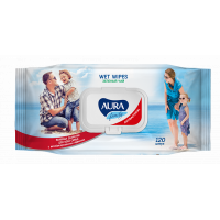 AURA влажные салфетки антибакт FAMILY 120 шт. с крышкой ЦЕНОПАД AURA влажные салфетки антибакт FAMILY 120 шт. с крышкой ЦЕНОПАД