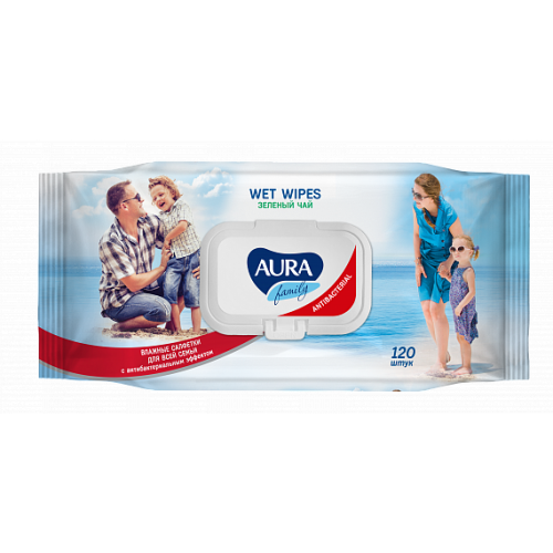 AURA влажные салфетки антибакт FAMILY 120 шт. с крышкой ЦЕНОПАД AURA влажные салфетки антибакт FAMILY 120 шт. с крышкой ЦЕНОПАД