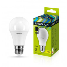 Лампы светодиодные Ergolux  LED-А60-10W-E27-3K 10Вт Е27 3000К  ЛОН (80Вт) теплый свет