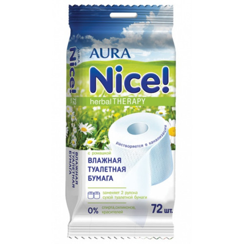 AURA влажная туалетная бумага NICE 42 шт с крышкой /12 sp AURA влажная туалетная бумага NICE 42 шт с крышкой /12 sp