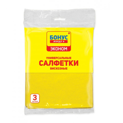 Бонус эконом Cалфетки вискозные 3 шт Бонус эконом Cалфетки вискозные 3 шт