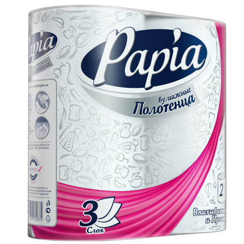 Бумажные полотенца Papia 3сл 2*14 Бумажные полотенца Papia 3сл 2*14