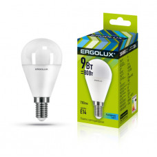 Лампы светодиодные Ergolux  LED-G45-9W-E14-4K 9Вт Е14 4500К  Шар холодный свет