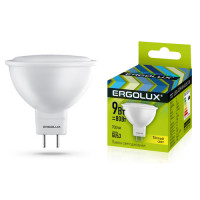 Лампы светодиодные Ergolux  LED-JCDR-9W-GU5.3-3K  3000К 9Вт д/встроенных светильников (172-265В)