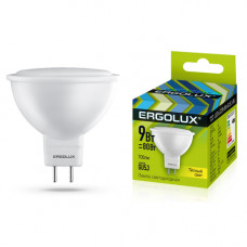 Лампы светодиодные Ergolux  LED-JCDR-9W-GU5.3-3K  3000К 9Вт д/встроенных светильников (172-265В)