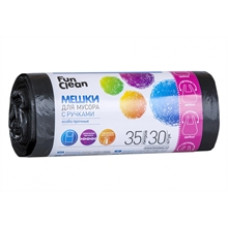 Мешки для мусора Fun Clean Особо прочные с ручками черный 35л*30шт ролик 500*700мм, вл.40шт