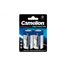 Батарейка бочка R20 Blue BL-2 9В цена за 2шт Camelion (R20P-BP2B, батарейка,1,5В)