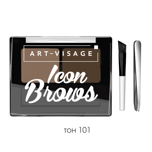 Двойные тени для бровей ICON BROWS 101 коричневый