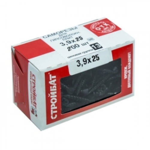 Саморезы для гипсоволокнистых плит 3,9x25 фосфатирован. 200 шт