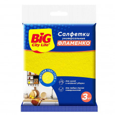 BIG CITY салфетка д/уборки  вискозная Фламенко 3шт 32*38