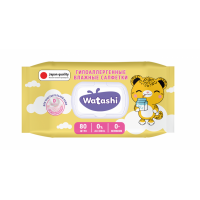 WATASHI Влажные салфетки для детей 0+ с Д-пантенолом big-pack с крышкой 80шт КК/12