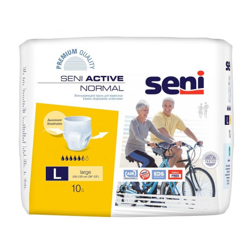 Белла трусы впитывающие для взрос. Seni Activ NORMAL Large, размер L/3 100-135 см., 10 шт.