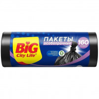 160л BIG CITY LD для мусора сверхпрочные 160л 10шт черный 85*120 см