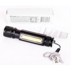 Фонарь LED51524 аккум 4В, 3Вт, черный, 4 режима, фокус, USB, бокс. Ultraflash