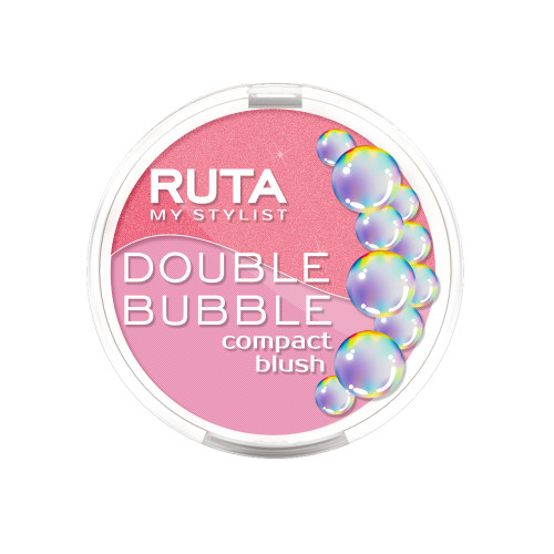 RUTA Румяна двойные компактные DOUBLE BUBBLE 104 сияющий оттенок малины и матовый нежно-розовый
