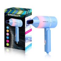 Фен профессиональный ERGOLUX ELX-НD10-C13 голубой/розовый скл.ручка (1400 Вт, 220-240В)